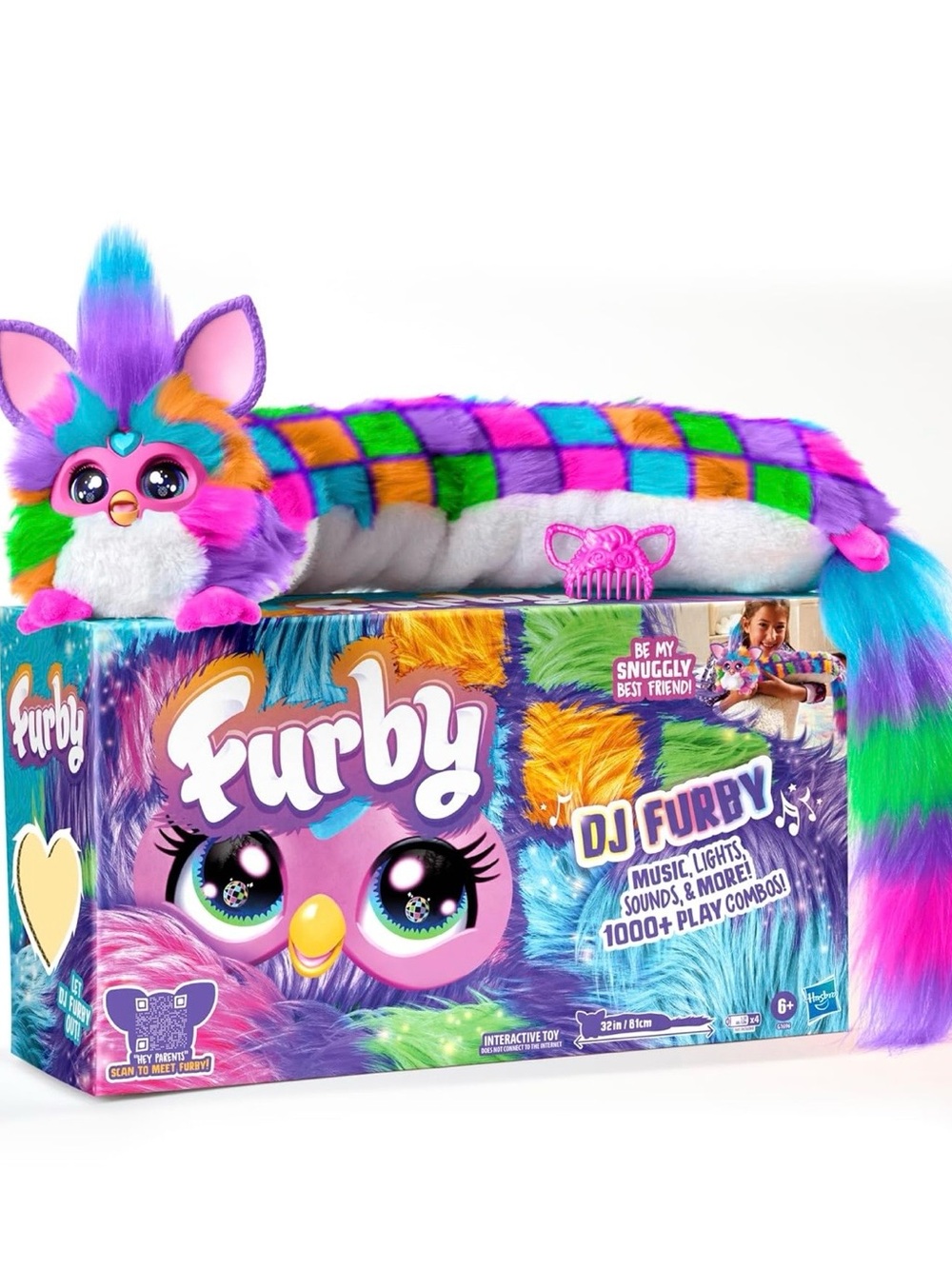 Hasbro Furby DJ Furby Plush in Purple, Pink, Blue, Green, Orange